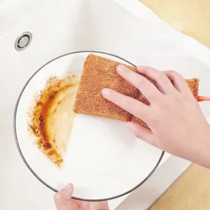 FF5605 Heavy Duty Brass Wire Dishes Scrubber Sponge Multipurpose Pot Pan Dish Clean Sponges Kitchen Scouring Pad