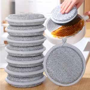 FF5708 Kiichen Scrubbing Pads Dish Sponge Non Scratch Steel Wire Scrubber Double Side Steel Wool Kitchen Sponges