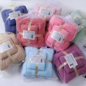 Face Towel Factory Thickened Coral Fleece Bath Towel Gift Soft Absorbent Bath Towel Set 2 in 1 Set Shopping Internet