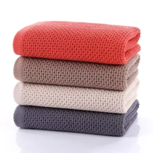 Factory 100% Cotton Waffle Weave Checkered Kitchen Towels Highly Absorbent Quick Drying Antimicrobial Eco Friendly for