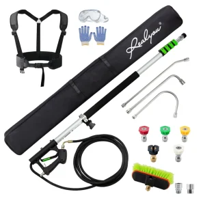 Factory 24 FT Telescoping Wand with 5 Spray Nozzle Tips 2 Hose Adapters Pressure Washer Extension for Car Cleaning Tools