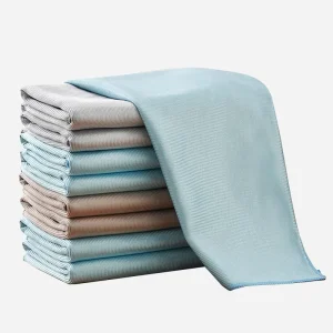 Factory 60g Woven Polyester Eco Friendly Quick Dry Square Kitchen Dish Tea Towel Strong Absorbent Streak Free Lint