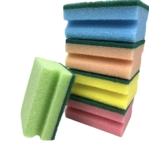 Factory Custom Double sided Dishwashing Sponge Block Pot Scrubbing Scouring Pad