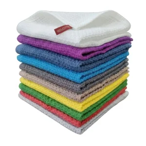 Factory Custom Logo 100% Pure Cotton Waffle Towel Honeycomb Waffle Weave Dish Towel Kitchen OEM Packaging for Distributors