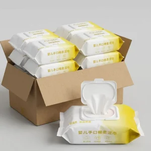 Factory Custom Organic Gentle Cleaning Wipes Soft Natural Water Wet Baby Wipes Household Spunlace Material for Baby Care