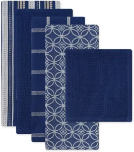 Factory-Customized 100% Cotton Kitchen Tea Towel Dishwashing Set Waffle Weave Eco-Friendly Water Absorbent Quick-Dry Breathable