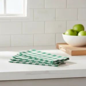 Factory Customized 100% Cotton Plaid Kitchen Dishcloths Tea Towels Soft Absorbent Quick Drying Streak Free Lint Free