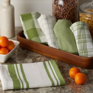 Factory Customized Cotton Kitchen Tea Towel Set Five piece Woven Yarn Dyed Eco Friendly Quick Dry Water Towel