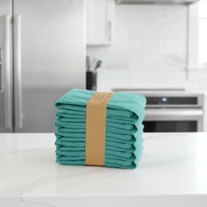 Factory-Customized Linen Cotton Yarn Dyed Water Absorbent Dish Towels Screen Printed Quick-Dry Eco-Friendly Kitchen Towel Sets