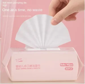 Factory Customized Logo 80pcs Eco Friendly Non Woven Extra Soft 15x18cm Baby Wet Wipes Non Irritating Cleansing Infants’ Mouth
