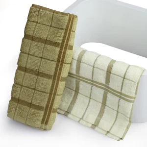 Factory Direct 100% Cotton Tea Towels Quick Dry Highly Absorbent Kitchen Dishcloth Checkered Pattern Plain Style Home Use Woven