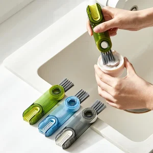 Factory Direct 3 in 1 Cup Lid Bottle Gap Cleaning Brush Multifunctional Tools Multipurpose Tiny Silicone Cup Cleaning Brush