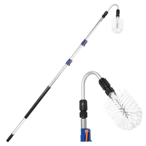 Factory Direct Long Reach Roof Gutter Curved Cleaning Tool Duster Pole Telescopic Brush Aluminum Eco Friendly