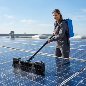 Factory Direct Solar Panel Cleaning Roller Brush with Telescopic Pole and Brushless Motor Multi-scene Multifunctional Use