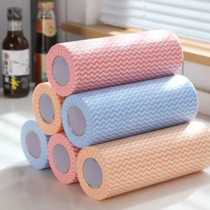 Factory Direct Spunlace Non Woven Dry Roll Cloth Absorbent Kitchen Dish Towels in Roll