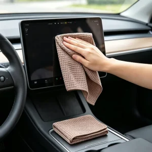 Factory Direct Waffle Weave Microfiber Kitchen Cleaning Cloth Super Absorbent Scratch Free Dish Towel for Home Use