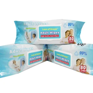 Factory Directly Sale 80pcs Perfume Free Feminine Disinfecting Flushable Wipes for Adults