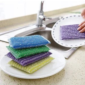 Factory Dish Sponge Scrub Pads Non Scratch Scrubbers Colourful Block Cleaning Sponges Reusable Scouring Pads