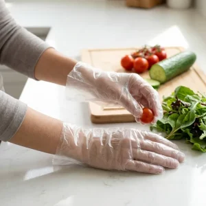Factory Disposable HDPE Gloves Food Grade Poly Gloves for Fast Food Restaurant Kitchen Burger Sandwich Making Supplies