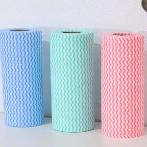 Factory Disposable Kitchen Paper Rolls Spunlace Non woven Fabric Kitchen Cleaning Wipes Dish Cloths Dish Towels