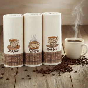 Factory Eco Friendly Water Absorbent Cotton Color woven Waffle Patterned Quick Dry Kitchen Tea Towel Sets Custom LOGO