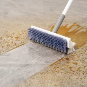 Factory Floor Scrub Brush Long Handle 50” Adjustable PP Handle Eco-Friendly Microfiber Bristles Scrubber for Cleaning