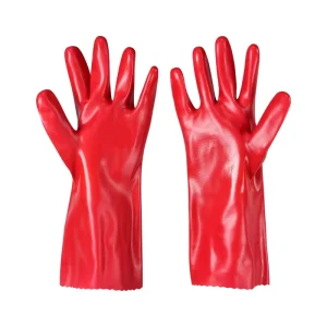Factory High Quality Oil Resistant Waterproof Breathable Red PVC Customizable Work Gloves for Household General