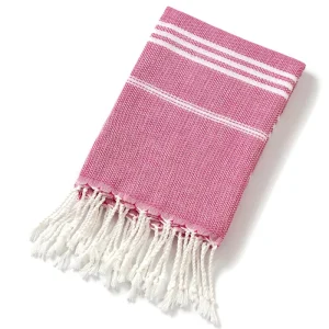 Factory Luxury Custom Design Turkish Cotton Kitchen Towel Striped Pattern Fringe Quick Dry Travel Use Woven Logo Child
