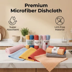 Factory Microfiber Towel Jacquard Weave Square Eco-Friendly Quick-Dry Absorbent Kitchen Dishcloth
