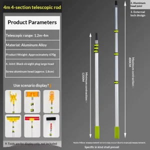 Factory Modern Aluminum Alloy Telescopic Rods Lightweight High Quality Cleaning Tools & Fixed Telescopic Roller Rods