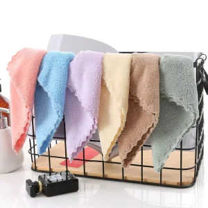 Factory Multicolor Reusable Napkins Microfiber Cloth to Clean Glasses Cleaning Dish Cloth Fleece Kitchen Towel in Bulk