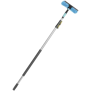 Factory Outlet Multipurpose 24ft Telescopic Cleaning Pole Chenille Window Squeegee Kit
