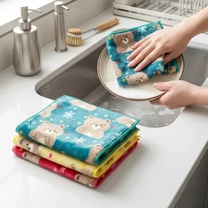 Factory Price Coral Fleece Cleaning Rag High Quality Dish Cloth for Kitchen