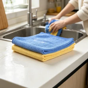 Factory Produce Microfiber Cleaning Cloth Towel Lint Free Oil Bowl Dish for Kitchen Household Using