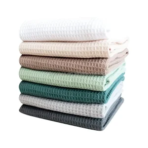 Factory Sale Water Absorbent Waffle 100% Cotton Quick Dry Cleaning Dish Towels Multi Purpose Kitchen Towels