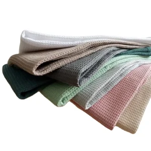 Factory Solid Color Soft Microfiber Waffle Weave Kitchen Towel Customized Logo Color Size Thickened Cleaning Cloth