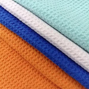 Factory Supply 100% Microfiber Waffle Cloth Roll Woven Micro Fiber Fabric for Sports Cleaning Towel