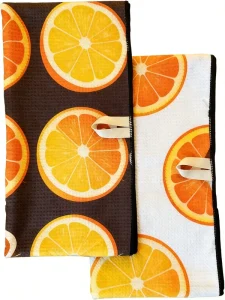 Factory Supply Custom Design Microfiber Kitchen Towel Fruits Printed Quick Dry Cleaning Absorbent Waffle Kitchen Tea Dish Towel