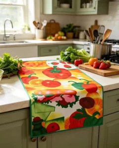 Factory Supply Fresh Fruit Vegetable Printed Microfiber Soft Absorbent Dish Washing Custom Pattern Logo for Home Tea Towel