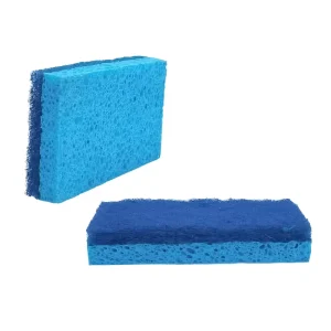 Factory Supply PU Blue Kitchen Cleaning Scrub Sponge Dishwashing Scrubber Scouring Pad Sponge With Non Scratch Surface