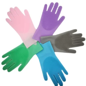 Fashion Household Gloves Home Scrubber Kitchen Clean Tool Reusable Magic Household Custom Color Dishwashing Silicone Rubber Late