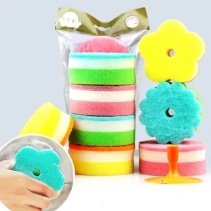 Fashion Sponges Scouring Pads Brush Tableware Glass Kitchen Wash Dishes Home Cleaning Tool