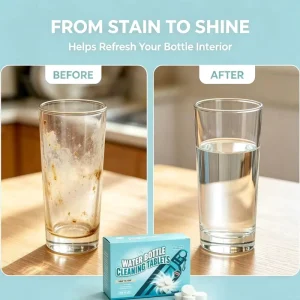 Fast Dissolving Water Bottle Cleaner Tablets Non Toxic Effervescent Descaler for Hydration Bladder Thermos Cup Deep Cleaning