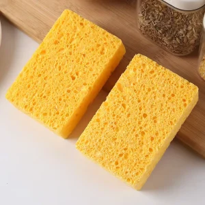 Fiber Cellulose Cleaning Sponge Wet Sheet Dish Sided Wood Pulp Cotton Scouring Pads