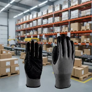 Firm Grip Hand Protection for Logistics Parcel Sorting and Warehouse Loading Industrial Latex Coated Work Gloves
