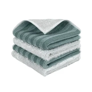 Five Adds Five Pattern Cleaning Cloth for Microfiber Overlocking White and Green