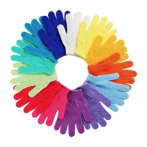 Five Fingers Bath Gloves Household Shower Towel Home Supply Back Bathing Cleaning Gloves Scrub Body Five Fingers Nylon 50 Pcs
