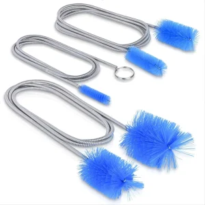 Flexible Long Drain Brush Set Premium 3 Piece Kit with Double Ended and Stainless Steel Tube Cleaning Brushes