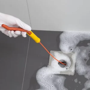 Flexible Pipe Dredging Brush with Rotating Handle Drain Cleaner Thin Hair Sewer Sink Cleaning Brush Clog Plug Hole Remover Tool