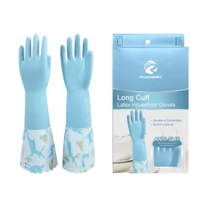 Flexible Reusable Waterproof Thick Natural Latex Gloves Lining 42cm Multi Purpose Non Slip Kitchen Bathroom Gardening Cleaning